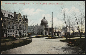 Dominion Square, showing Y.M.C.A. and St. James Cathedral, Montreal