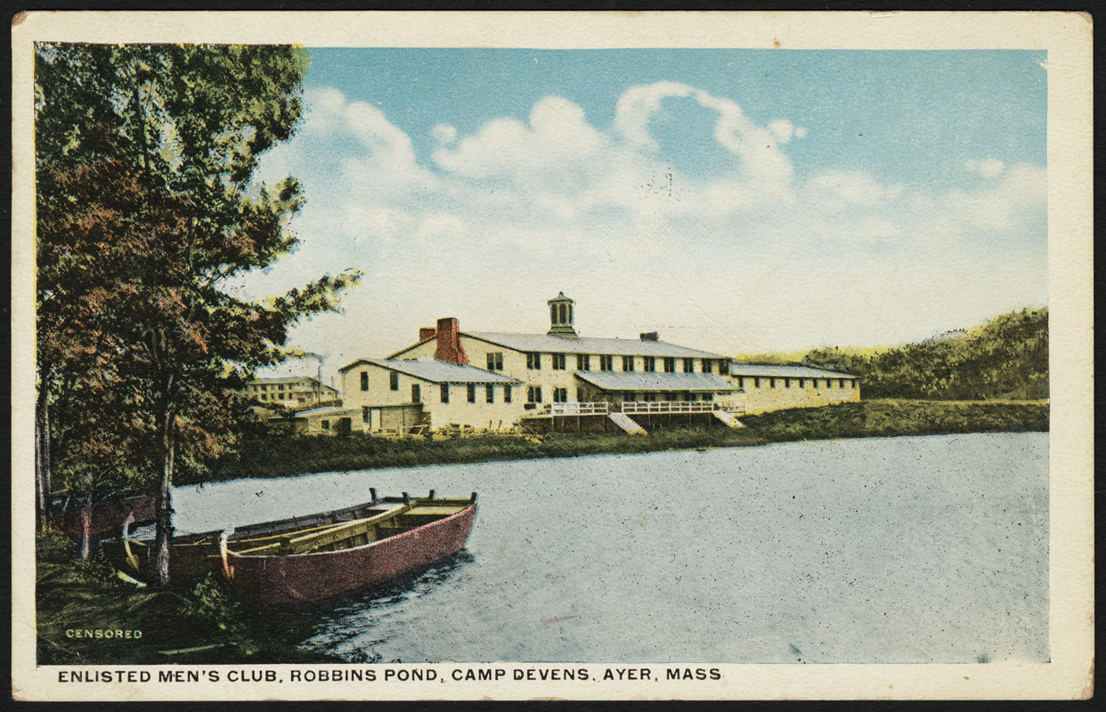 Enlisted Men's Club, Robbins Pond, Camp Devens, Ayer, Mass