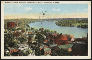 Bird's eye view showing Connecticut River, Springfield, Mass.