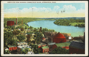 Bird's eye view showing Connecticut River, Springfield, Mass.