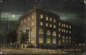 Y.M.C.A. building at night, Winston - Salem, N.C. The best in the state