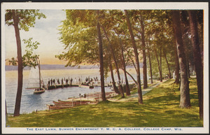 The east lawn, Summer Encampment Y.M.C.A. College, College Camp, Wis.