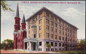 Y.M.C.A. building and First Presbyterian Church, Springfield, Ill.