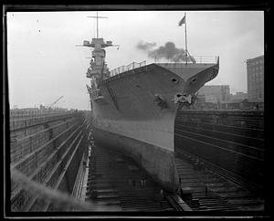 USS Lexington in South Boston drydock