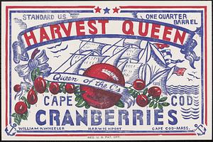 Harvest Queen Cape Cod Cranberries Quarter Barrel Box Label