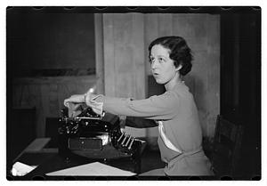 Miss Mabel Goguem typewriter demonstration