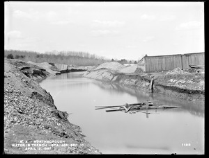 Wachusett Aqueduct, trench full of water, Section 10, station 466, from the southeast, Northborough, Mass., Apr. 12, 1897
