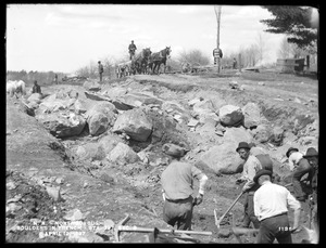 Wachusett Aqueduct, boulders in trench near Bartlett's Pond, Section 9, station 397, from the south, Northborough, Mass., Apr. 12, 1897