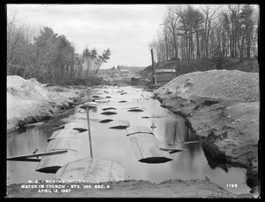 Wachusett Aqueduct, trench, full of water, in swamp, Section 9, station 369, from the north, Northborough, Mass., Apr. 12, 1897
