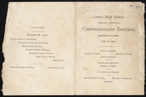Lenox High School 10th annual commencement exercise