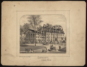 Original ink drawing by Charles H Radcliffe for new Curtis Hotel design