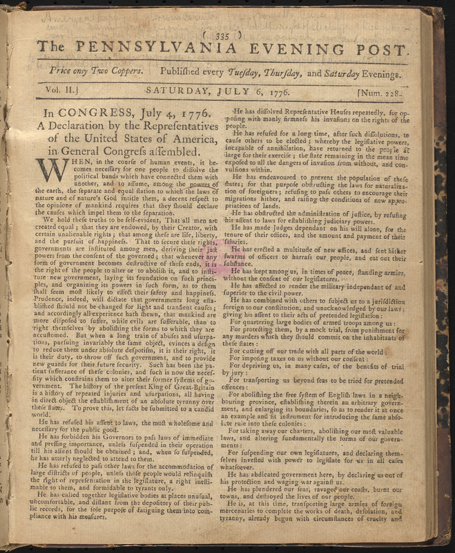In Congress, July 4, 1776