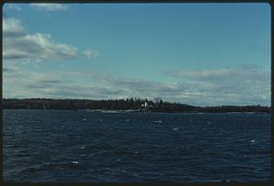 View of Burnt Island Light, Maine, from water
