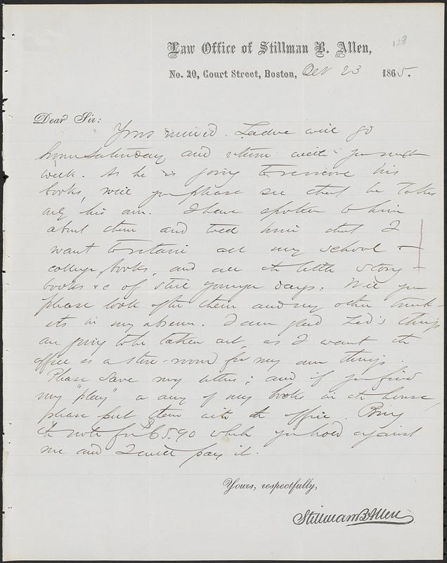 Letter from John D. Long, October 23, 1865 Digital Commonwealth