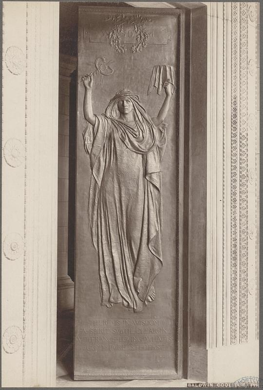 Wisdom - Daniel Chester French, bronze door, Boston Public Library
