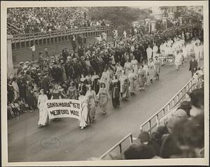 Lodge Santa Maria #1570, Medford, Mass, marching in Columbus Day parade