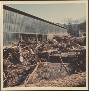 Exterior flood damage at Clark-Aiken