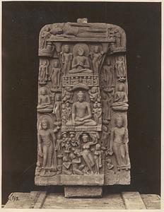 Stelae showing scenes from the life of Buddha, found at Sarnath, India