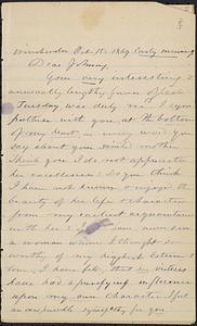 Letter from Zadoc Long to John D. Long, October 15, 1869