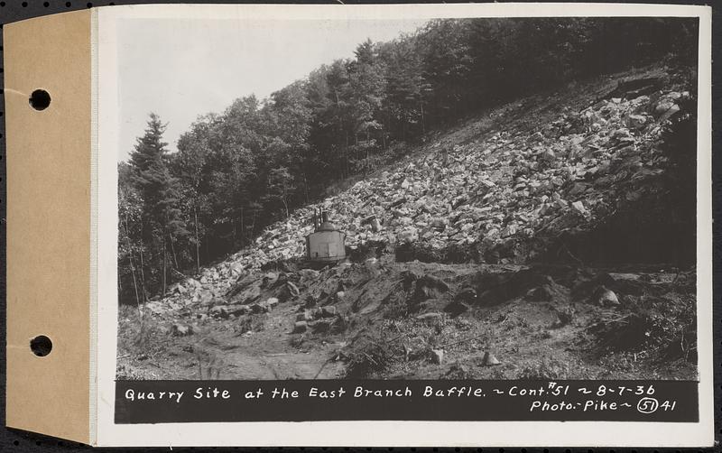 Contract No. 51, East Branch Baffle, Site of Quabbin Reservoir