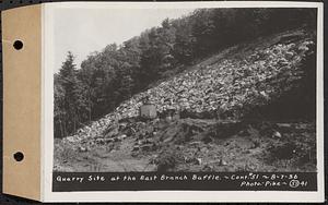 Contract No. 51, East Branch Baffle, Site of Quabbin Reservoir, Greenwich, Hardwick, quarry site at the east branch baffle, Hardwick, Mass., Aug. 7, 1936