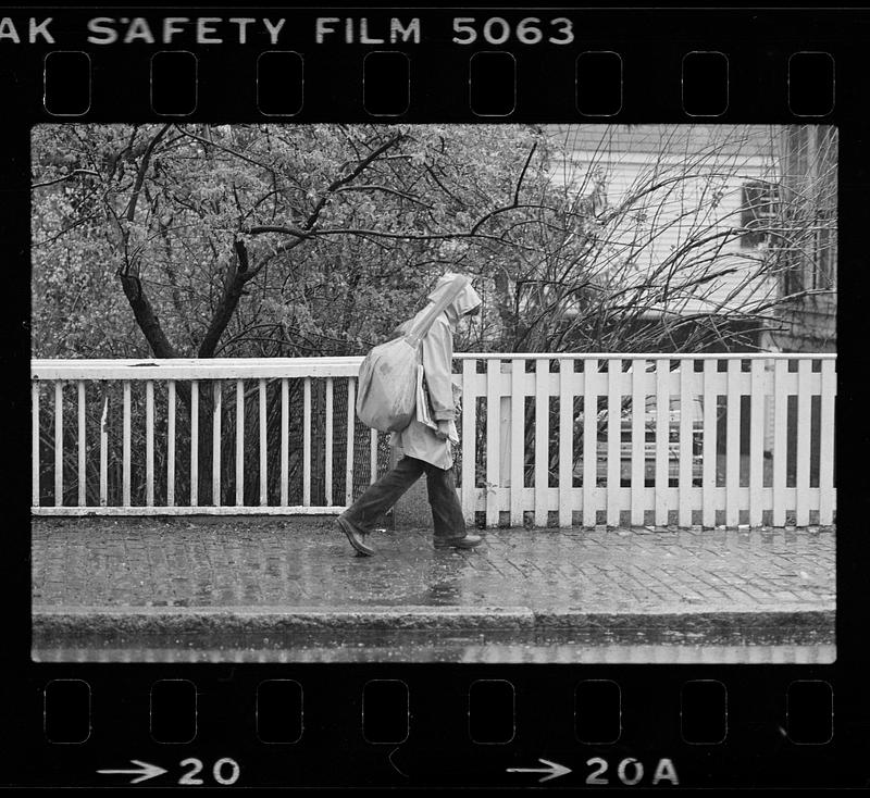 Rainy day walking on State Street, High Street