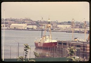 "Relief" Coast Guard base Boston. North End Boston from Copp's Hill Burial Ground Charles Street