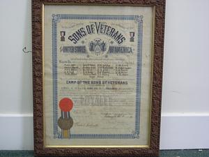 Framed Sons of Veterans document