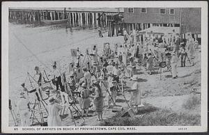 School of artists on beach at Provincetown, Mass.