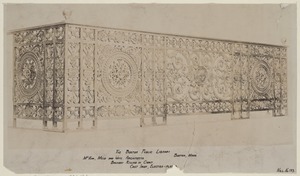 Cast iron railing for special library balconies, construction of the McKim Building