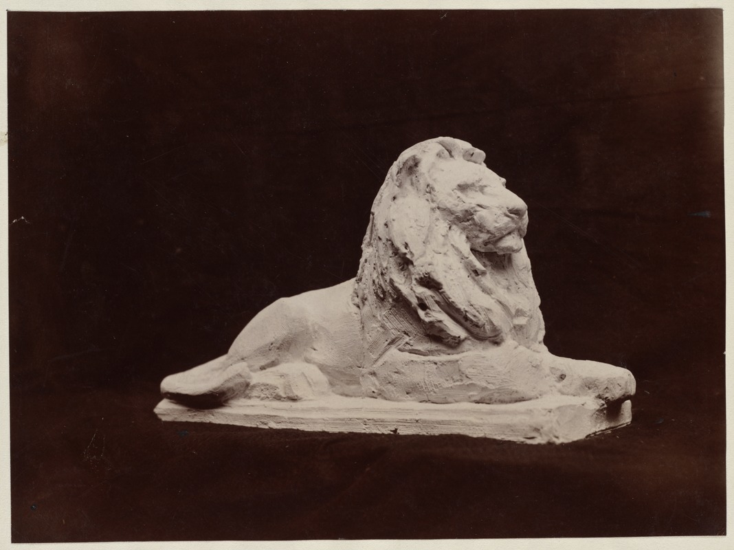 Plaster model of Louis Saint Gaudens lion statue, side view