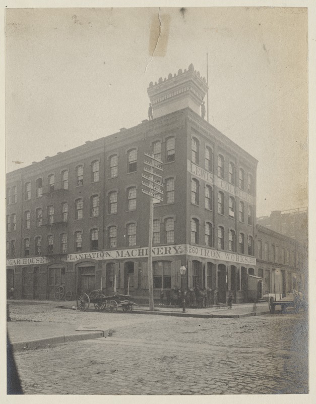 Mock-up of cornice on roof of building, construction of the McKim Building