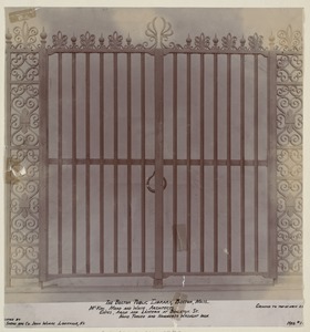 Wrought iron gate for Boylston St. entrance, construction of the McKim Building
