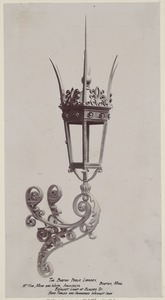 Wrought iron bracket lamp, construction of the McKim Building