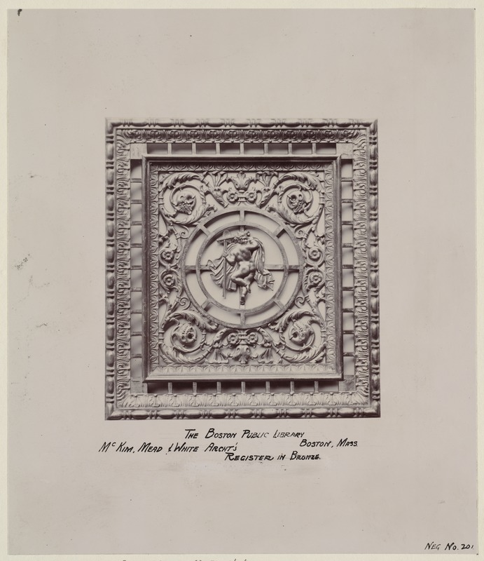 Bronze register, construction of the McKim Building