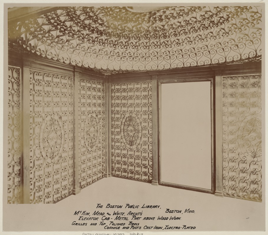 Elevator design, construction of the McKim Building