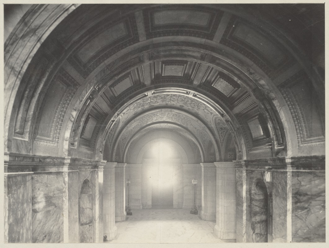 Entrance Hall from Grand Staircase, construction of the McKim Building ...