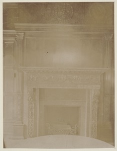 Carved marble fireplace, Music Library, construction of the McKim Building