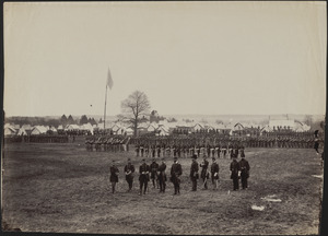 Camp of 7th New York Cavalry, near Washington, D.C., General I. N. Palmer & staff