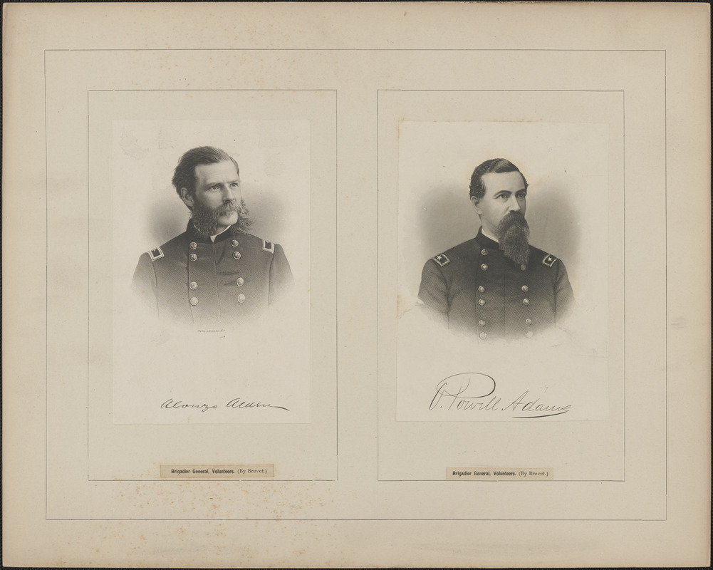 Two portraits: Alonzo Alden, C.[?] Powell Adams