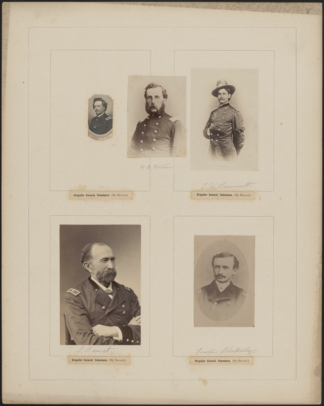 Five portraits: J. W. Burke, W. B. Barton, T. W. Bennett, S. Bennet, Erastus Blakesley