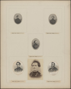 Six portraits: B. R. Cower, Henry B. Carrington, J.M. Comly, Robert C. Cox, Gideon Clarke, [one unidentified]
