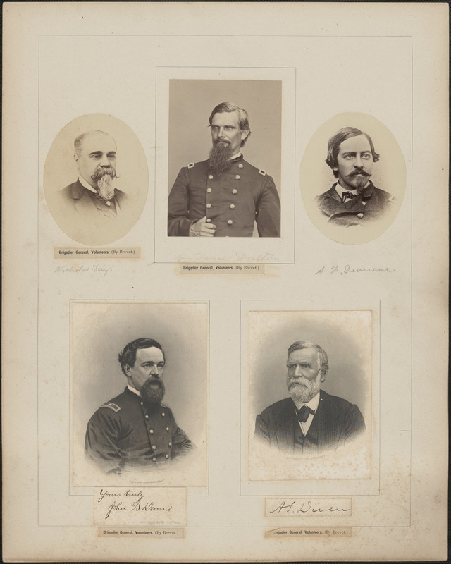 Five portraits: Nicholas Day, George Samuel Durstin, A. F. Devereux, John B. Dennis, A. S. Diver