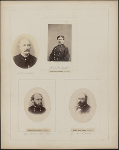 Four portraits: W. S. Fairchild, G. A. Forsyth, Cassius Fairchild, George T. Foster