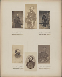Six portraits: F. W. Lander, [two of] Nathaniel Lyon, [two of] M. D. Leggett, J. A. J. Lightburn