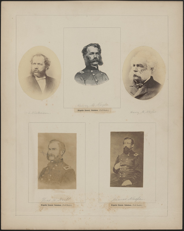 Five portraits: F. S. Nickerson, [two of] Henry M. Naglee, Thomas H. Neill, James Nagle