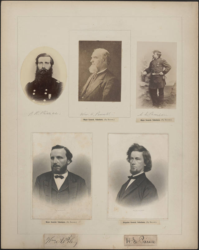 Five portraits: B. R. Pierce, William H. Powell, A. L. Pearson, William A. Pile, H. E. Paine