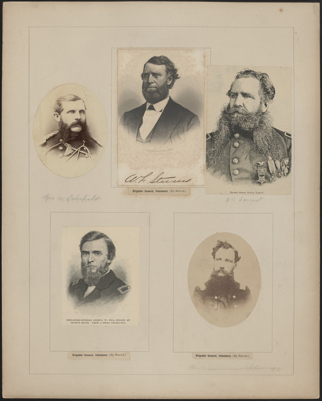 Five portraits: George W. Schofield, A. F. Stevens, Horace Binney Sargent, Joshua W. Sill, Albert Schimmelfennig
