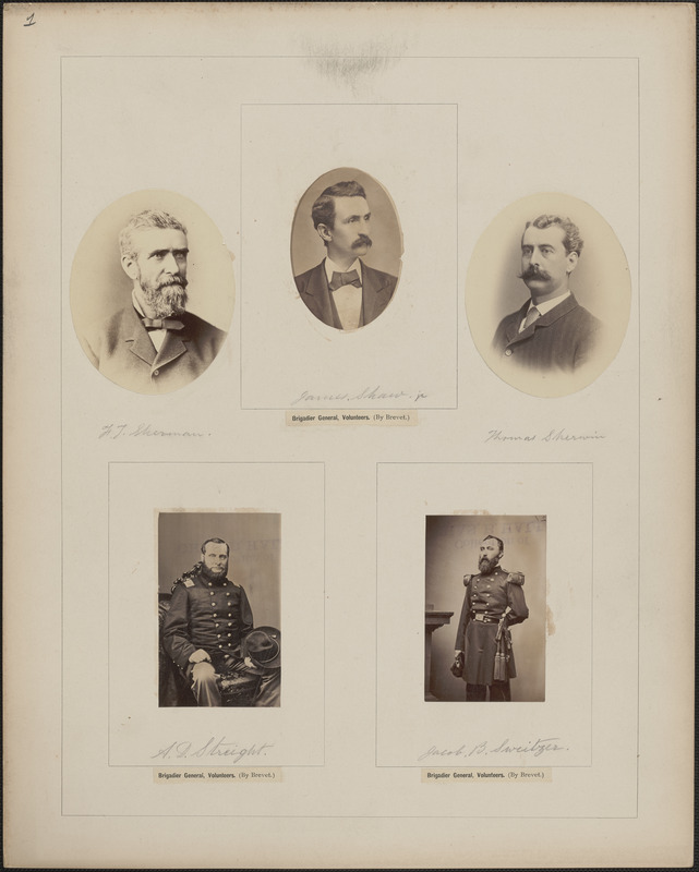 Five portraits: F. T. Sherman, James Shaw Jr., Thomas Sherwin, A. D. Streight, Jacob B. Sweitzer