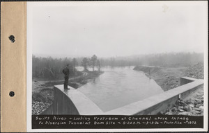 Swift River - looking upstream from intake to diversion tunnel at dam site, flood photo, Mass., Mar. 19, 1936